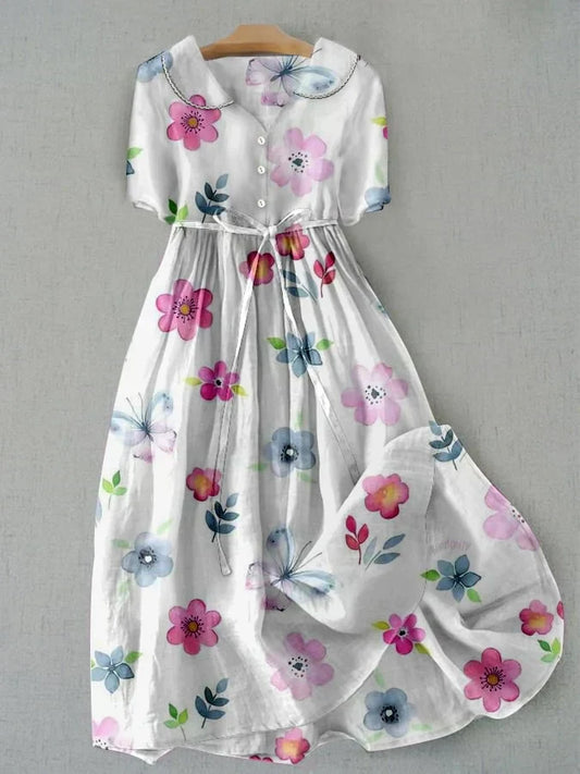 BLOSH | Bloemenjurk met tailleband in een trendy stijl