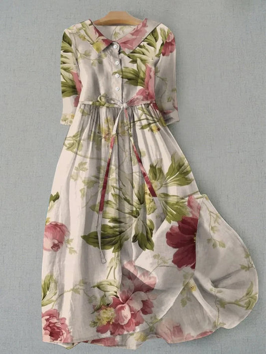 MAYLE | Vintage jurk met bloemen en een touw in de taille