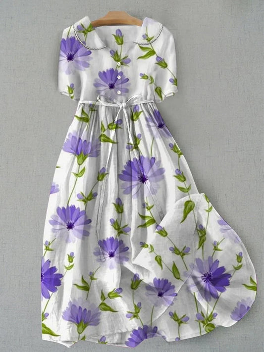 SARAH | Vintage bloemenjurk met tailleband
