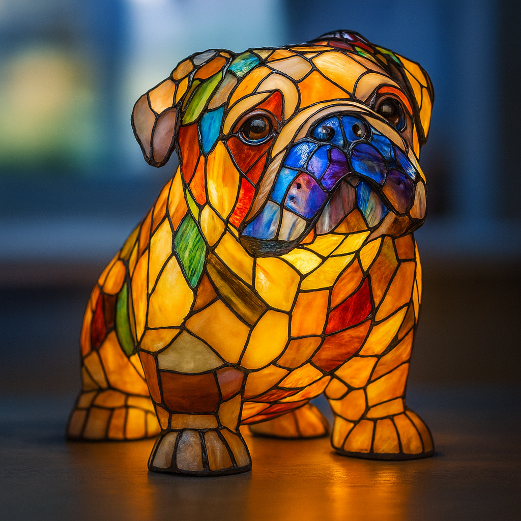 Noiraud – Magische hondenlamp van gekleurd glas