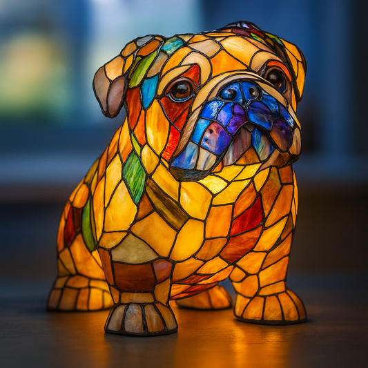 Noiraud – Magische hondenlamp van gekleurd glas