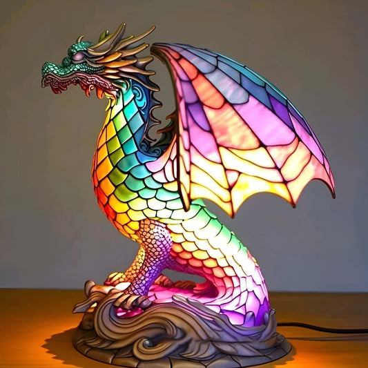 Gribouille – Magische drakenlamp van gekleurd glas