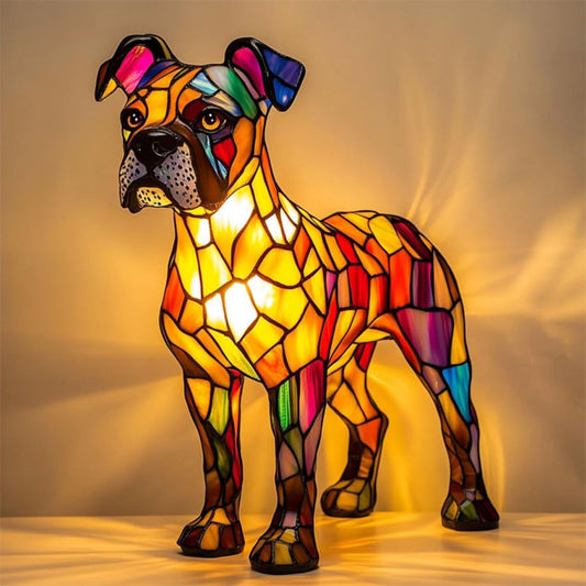 Gaston – Magische hondenlamp van gekleurd glas
