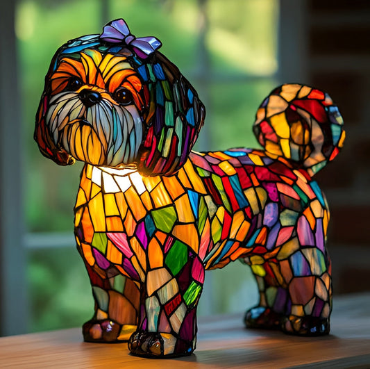 Mimine – Magische hondenlamp van gekleurd glas