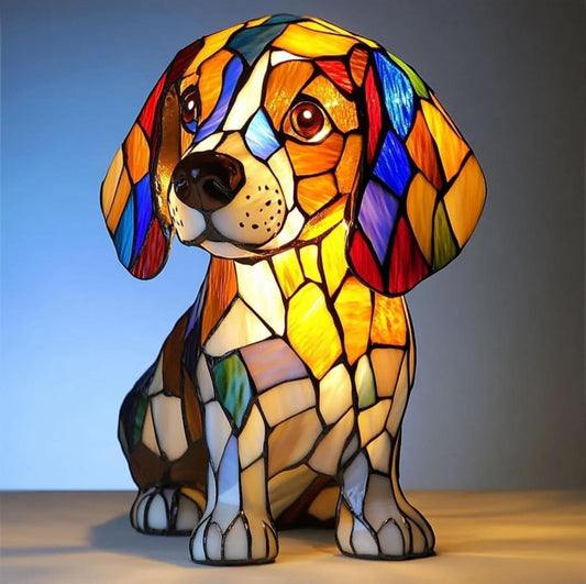 Pirouette – Magische hondenlamp van gekleurd glas
