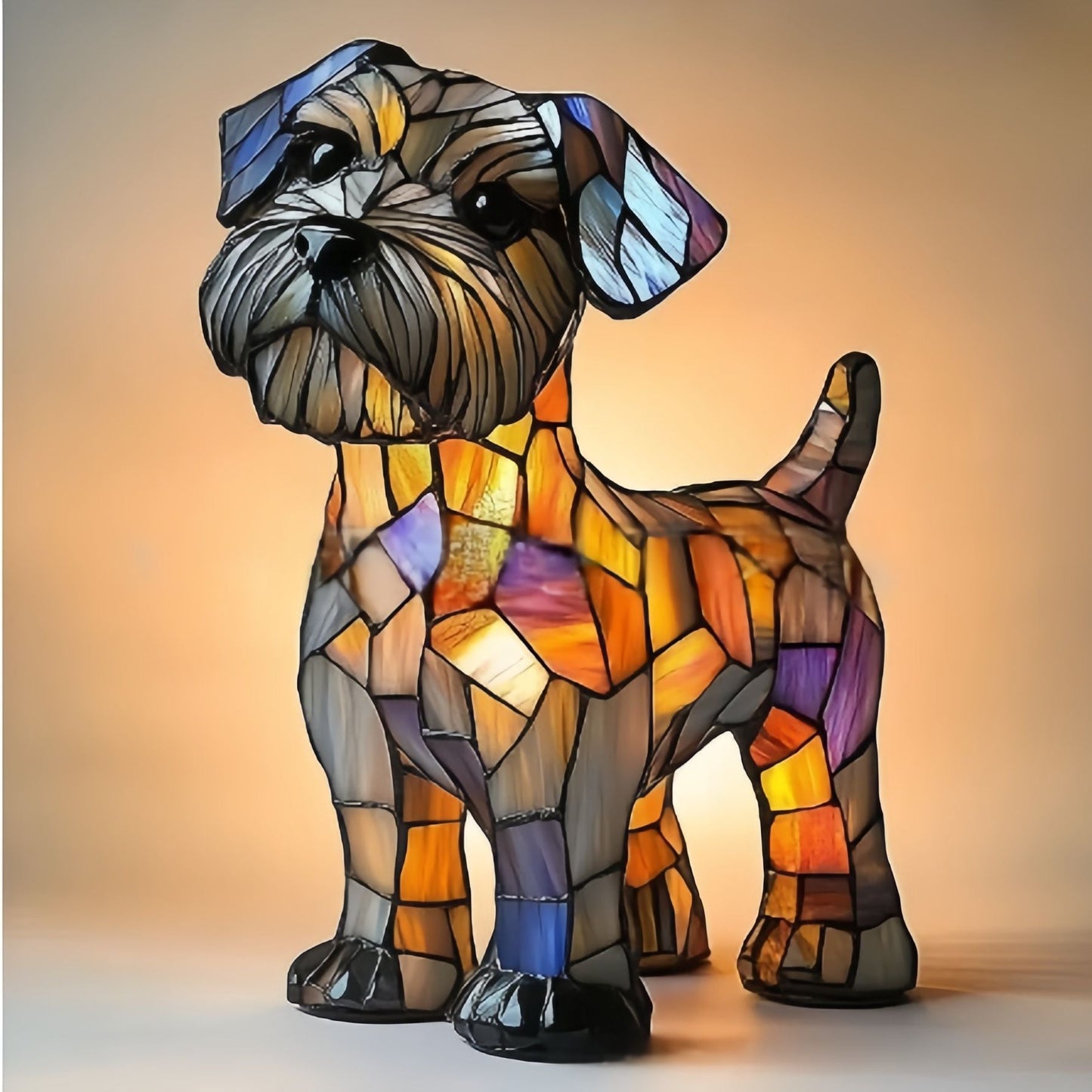 Doudou – Magische hondenlamp van gekleurd glas