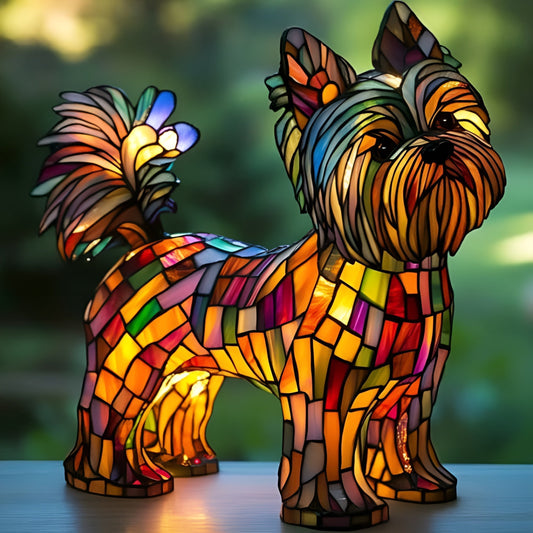 Plume – Magische hondenlamp van gekleurd glas