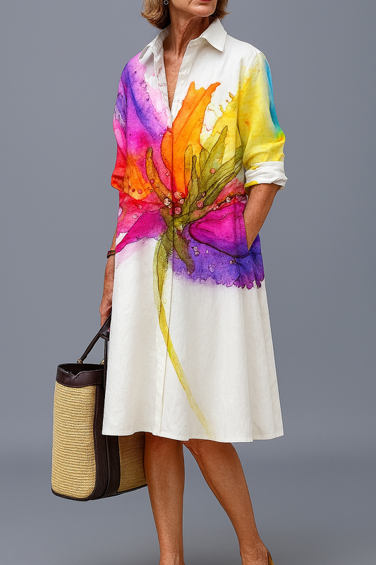 DORIS | Luxe Midi Jurk voor Zorgeloze Zomerse Comfort