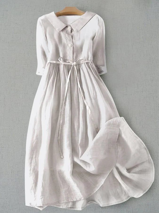 AZULAH | Elegante Jurk met Korte Mouwen en Tailleband