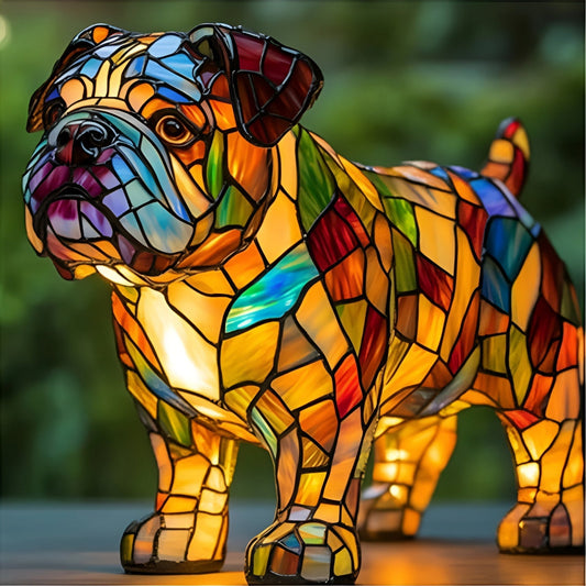 Papou – Magische hondenlamp van gekleurd glas