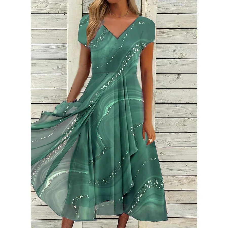 Isha™  | Elegante Midi-Jurk met V-hals
